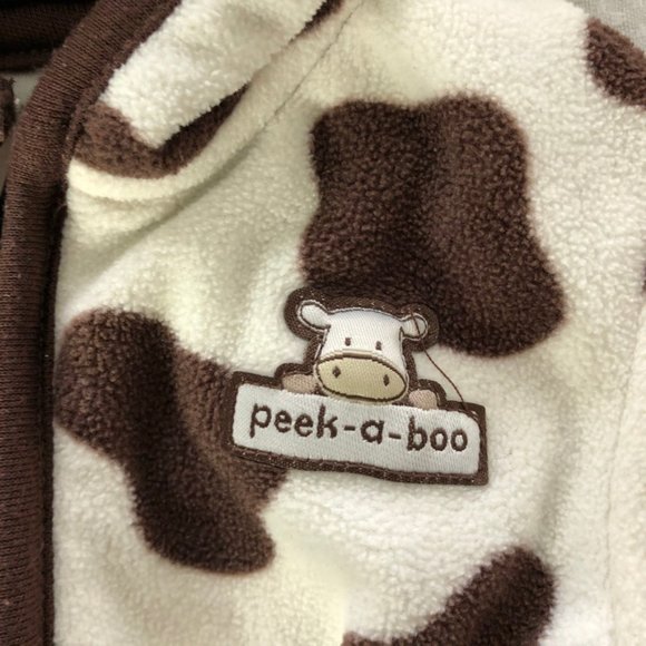 Carter's Size 9 Month Cow Peek-A-Boo Hooded Jacket - Picture 3 of 7